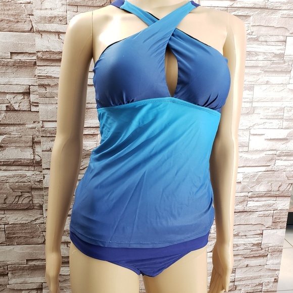 Cross Straps Ocean Flavor Two Piece Swimsuit - Picture 4 of 7